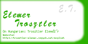 elemer trosztler business card